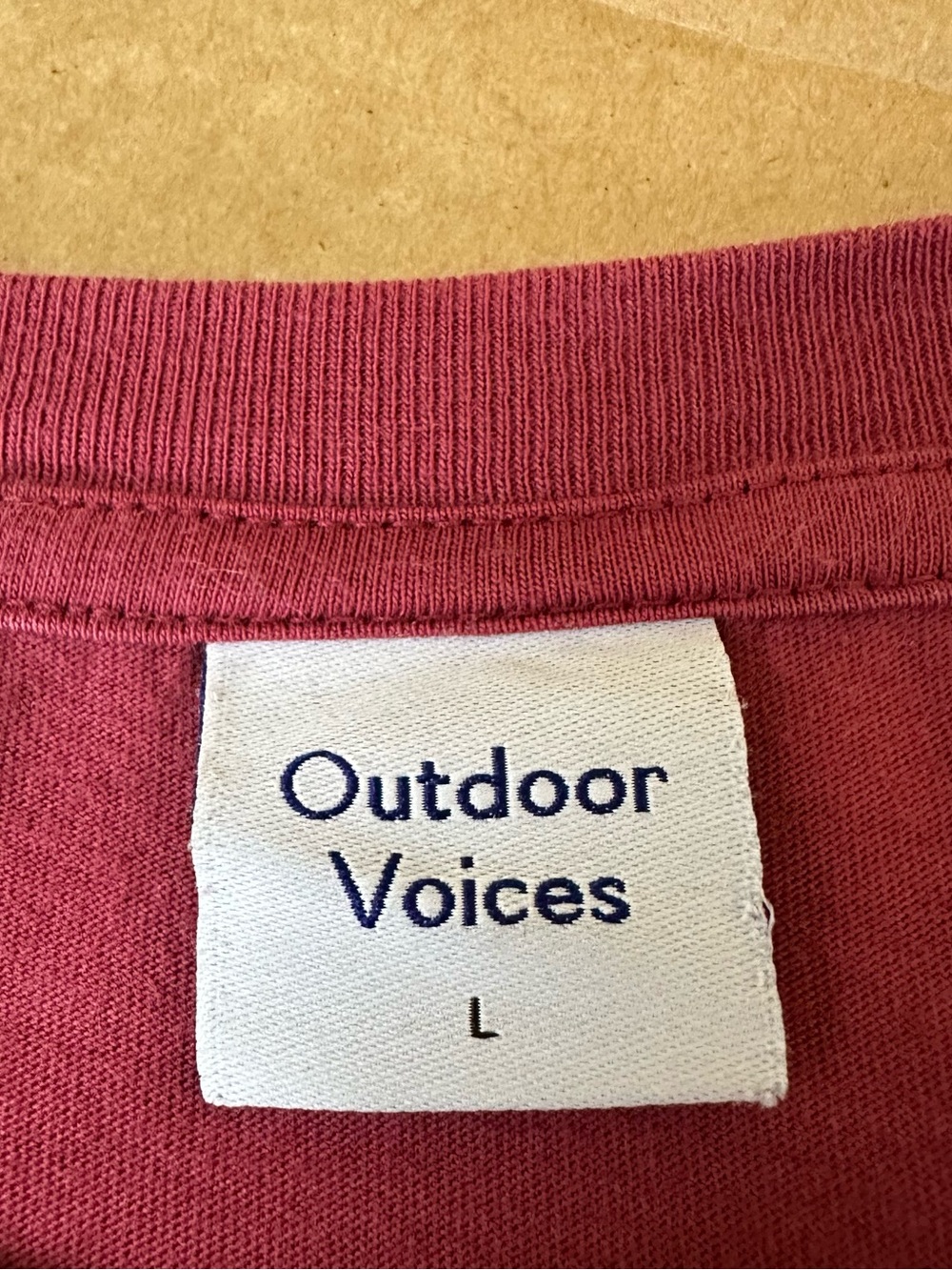 Outdoor Voices Men's Cloudknit Long-Sleeve Crewneck Shirt in Rosewood - Picture 4 of 5